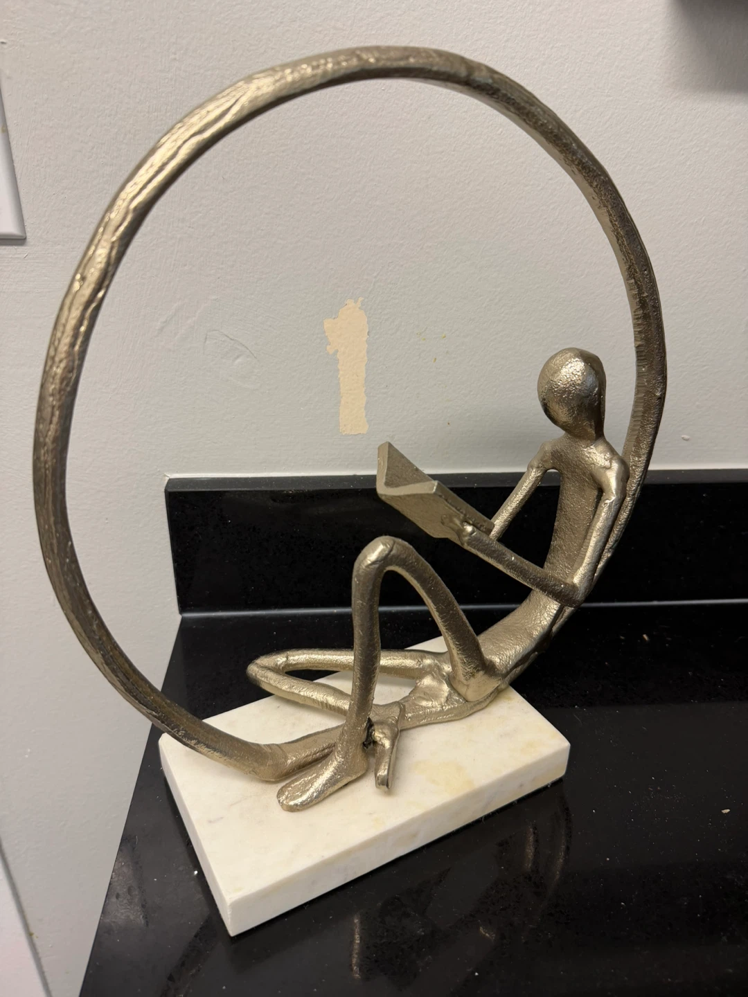Modern Reading Man Sculpture