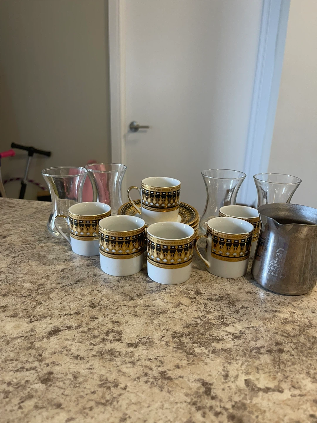 FREE Turkish Coffee Cup Set with Creamer and Vases