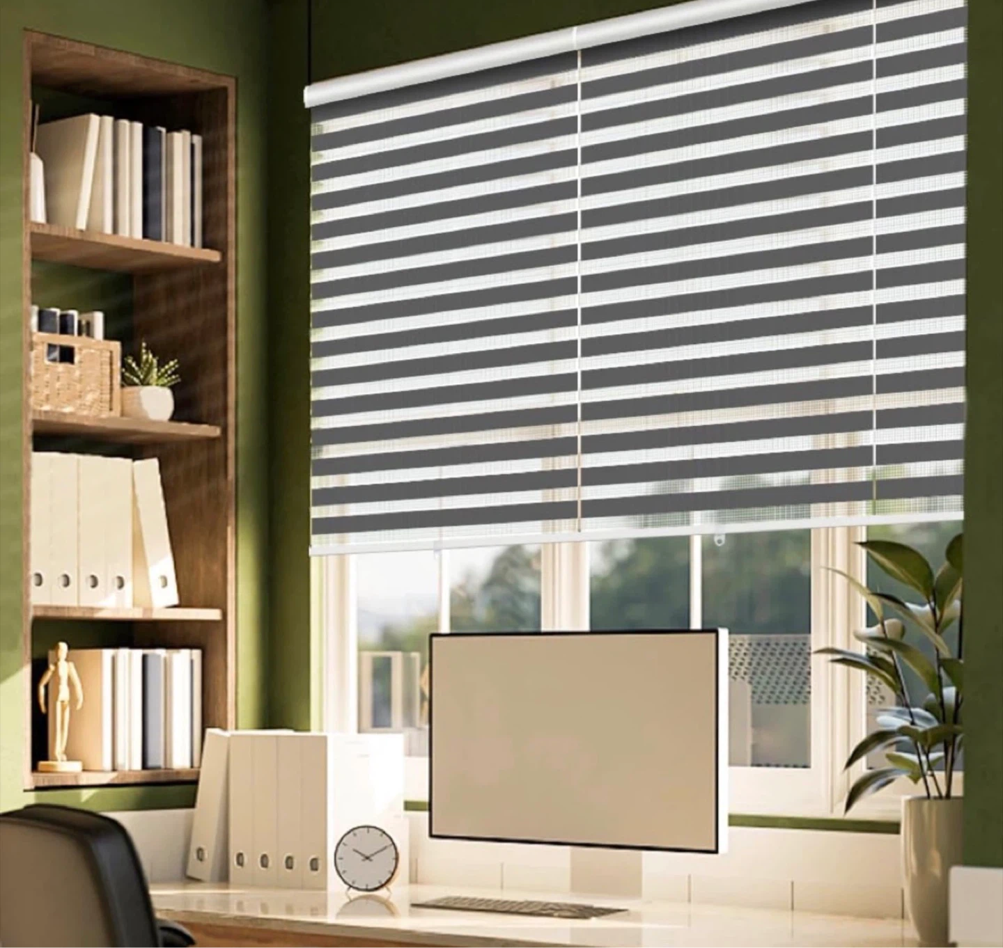 NEW Cordless Zebra Blind, 41” W x 90” H