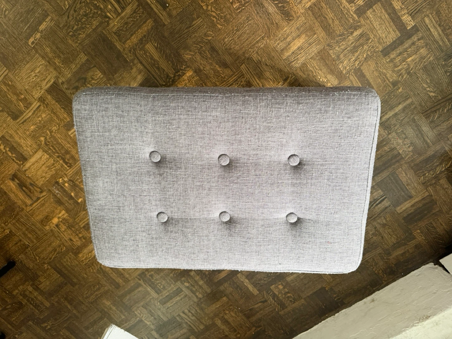 Grey Tufted Ottoman Stool (set of 2) - photo 2