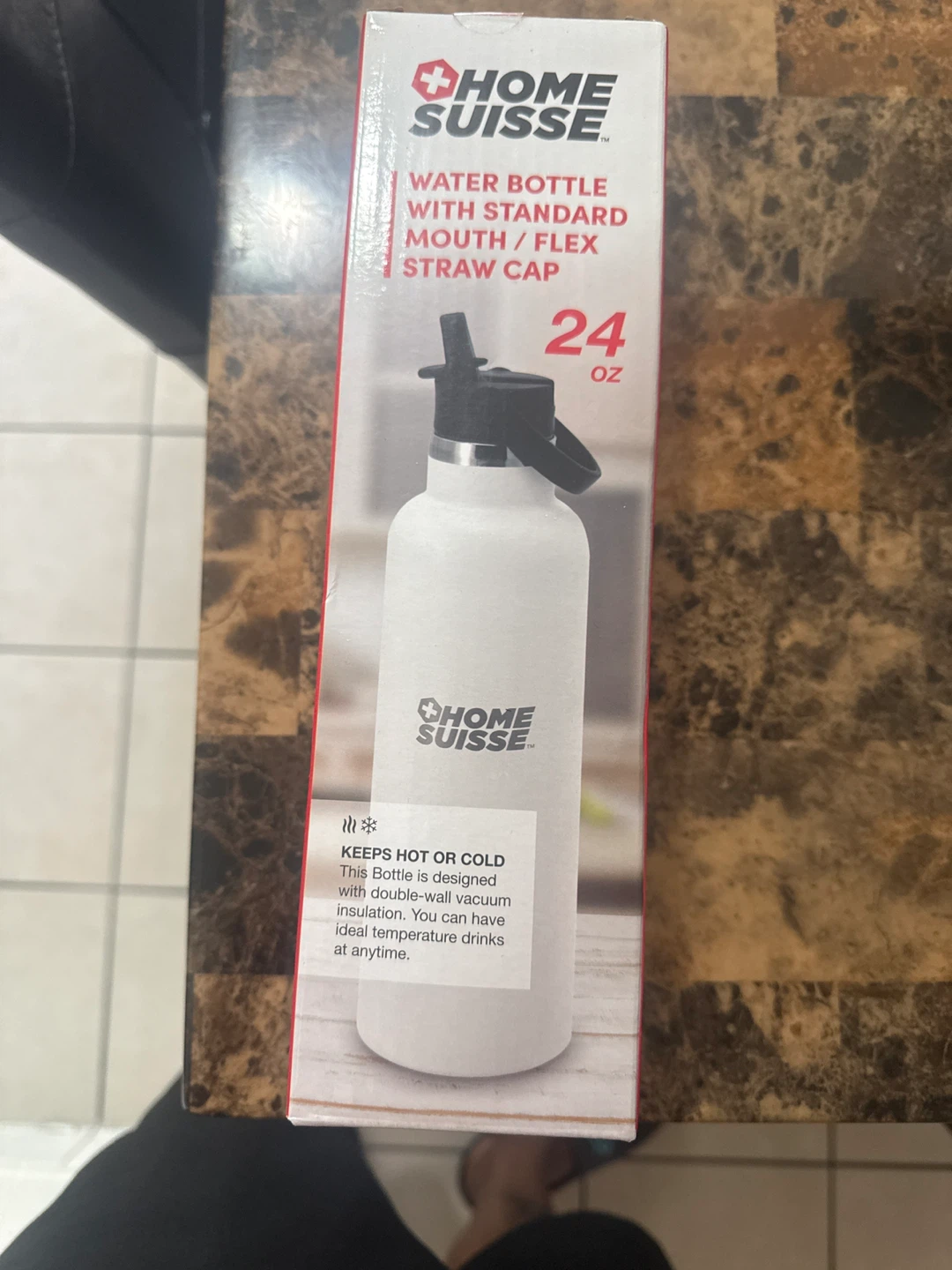 Home Suisse 24 oz Water Bottle with Straw Cap