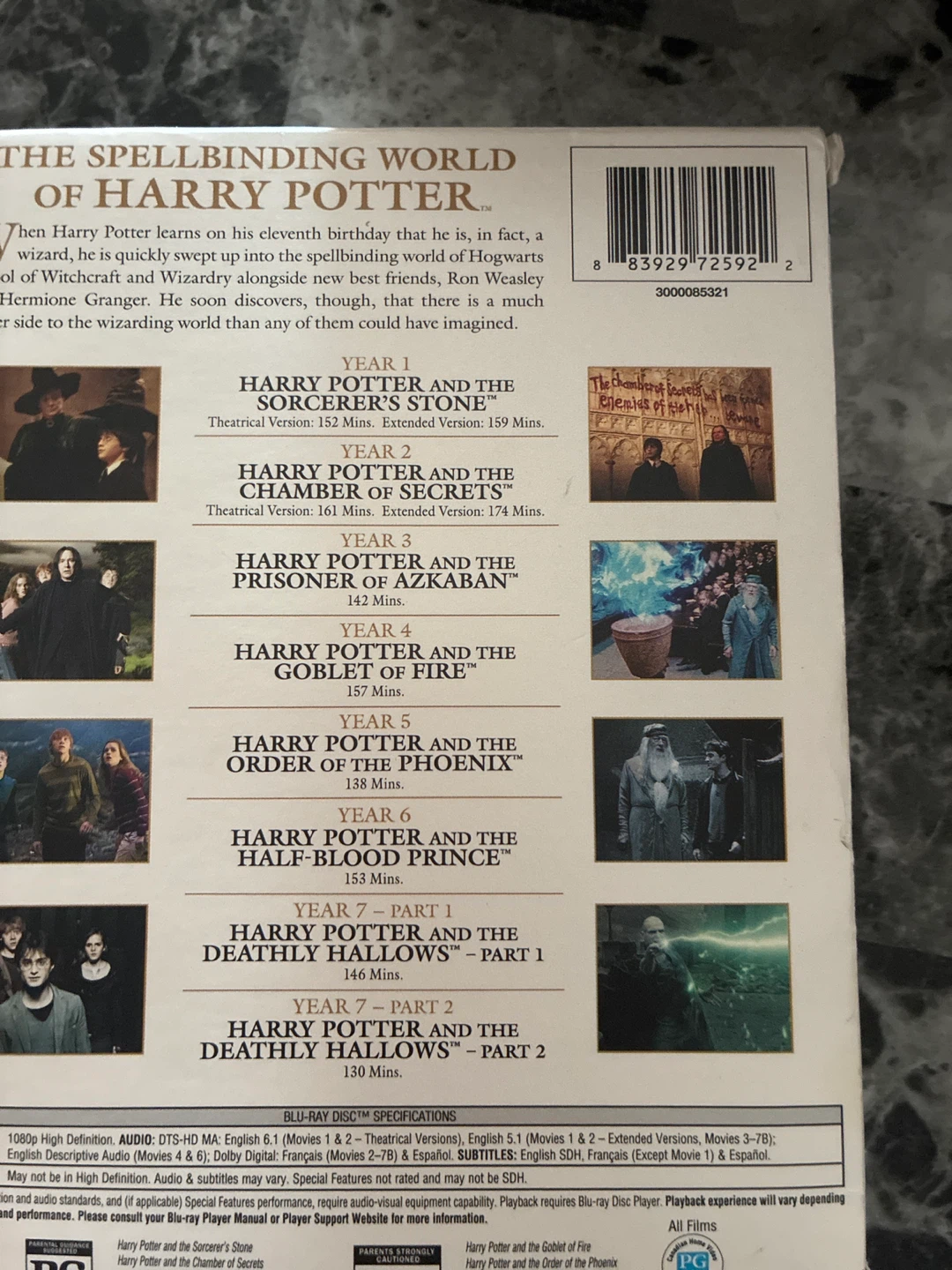 Harry Potter 8-Film Collection Blu-Ray - photo 2