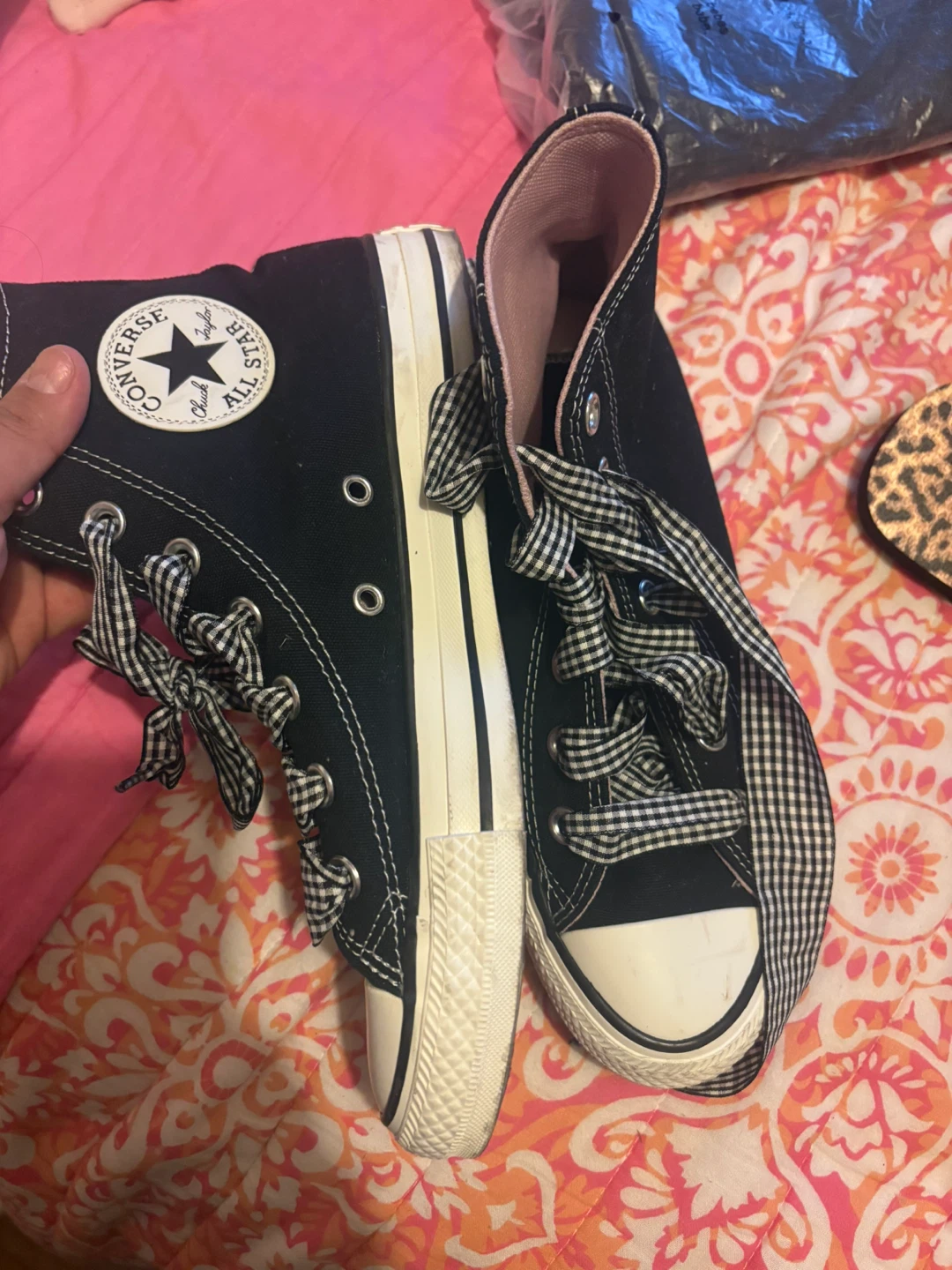 Converse Chuck Taylor All Star High Top Shoes Black Gingham - photo 2