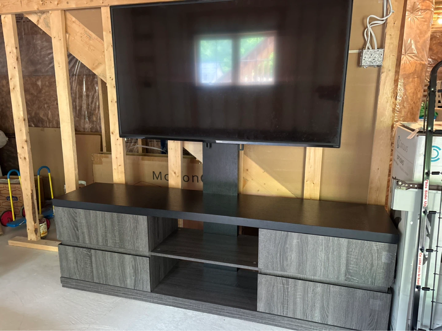 TV stand for TVs up to 80" with mount and storage - photo 2
