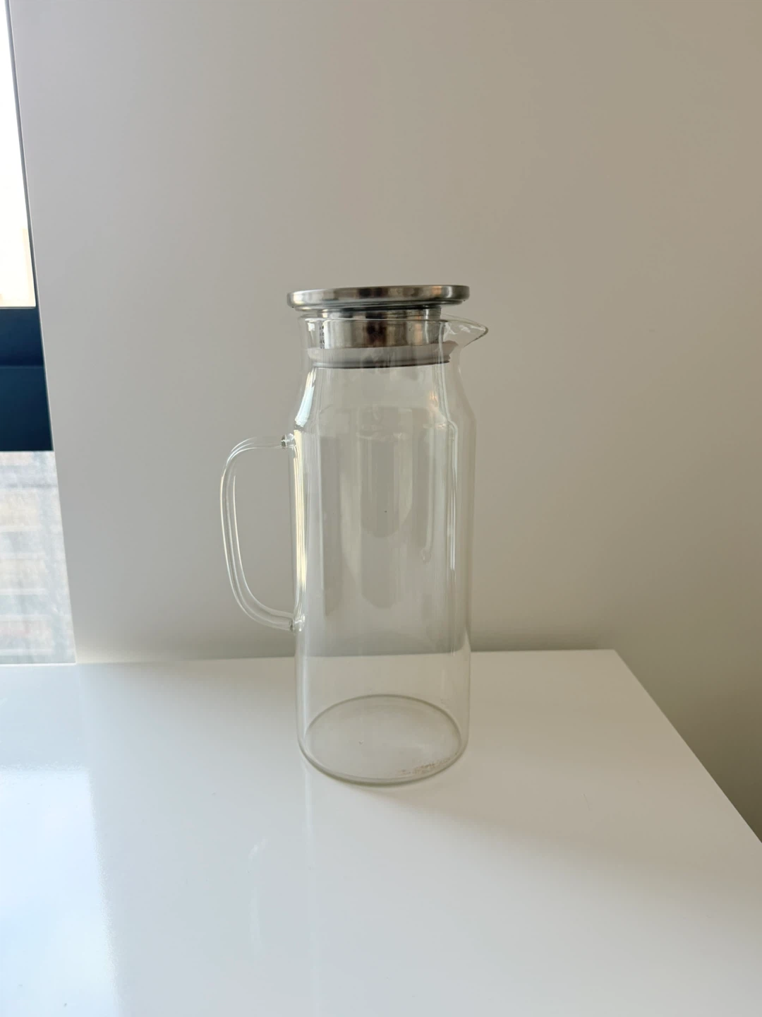 Glass Pitcher with Stainless Steel Lid (two!) - photo 2