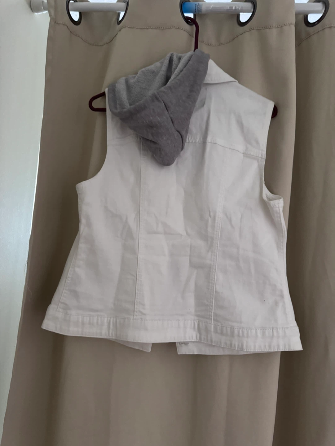 GUESS White Denim Hooded Vest - Size L - photo 3