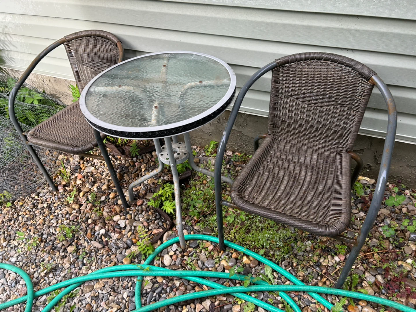 Glass Top Bistro Set with 2 Chairs - photo 2