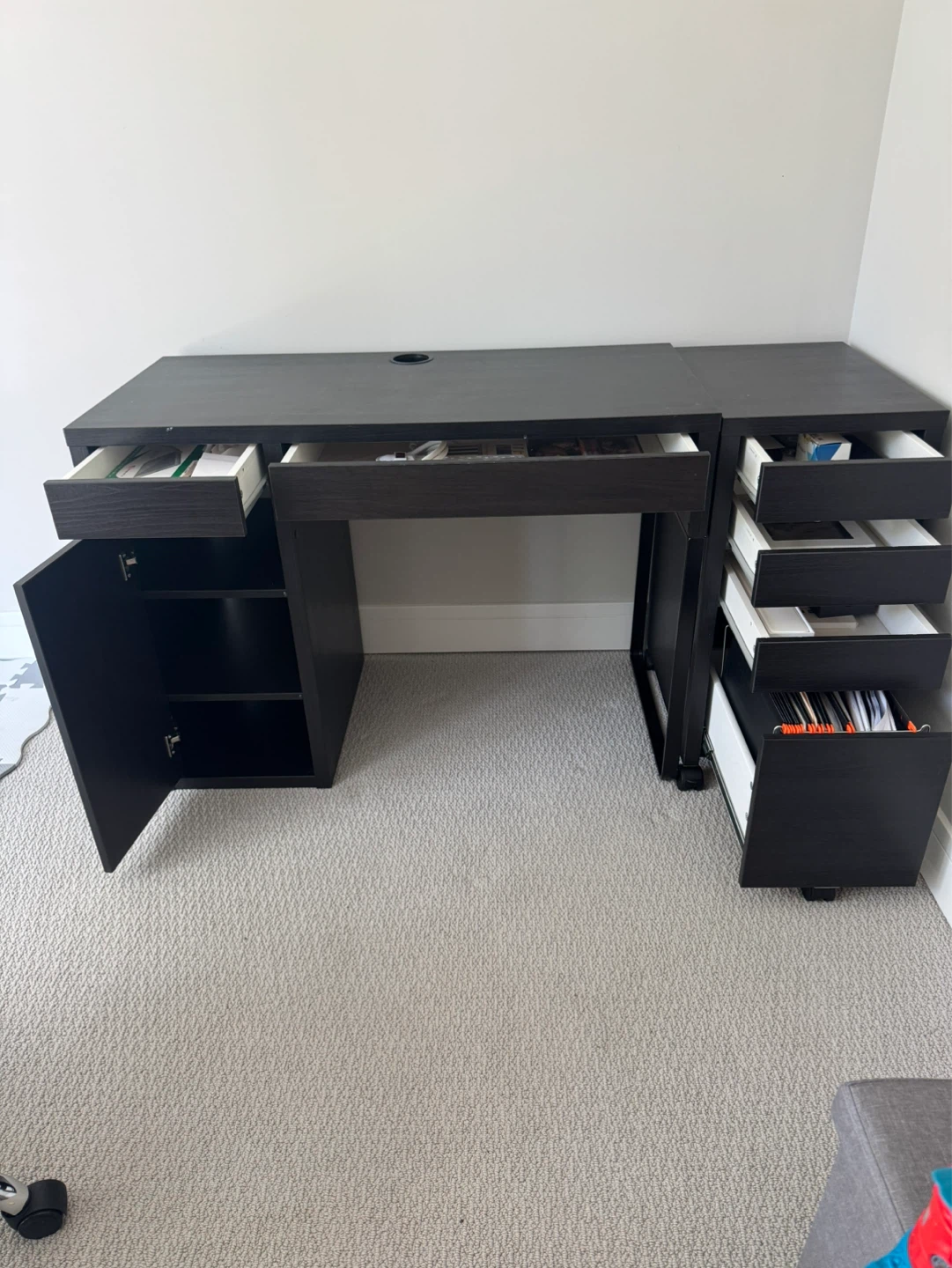 Desk with Storage Unit and chair - photo 2