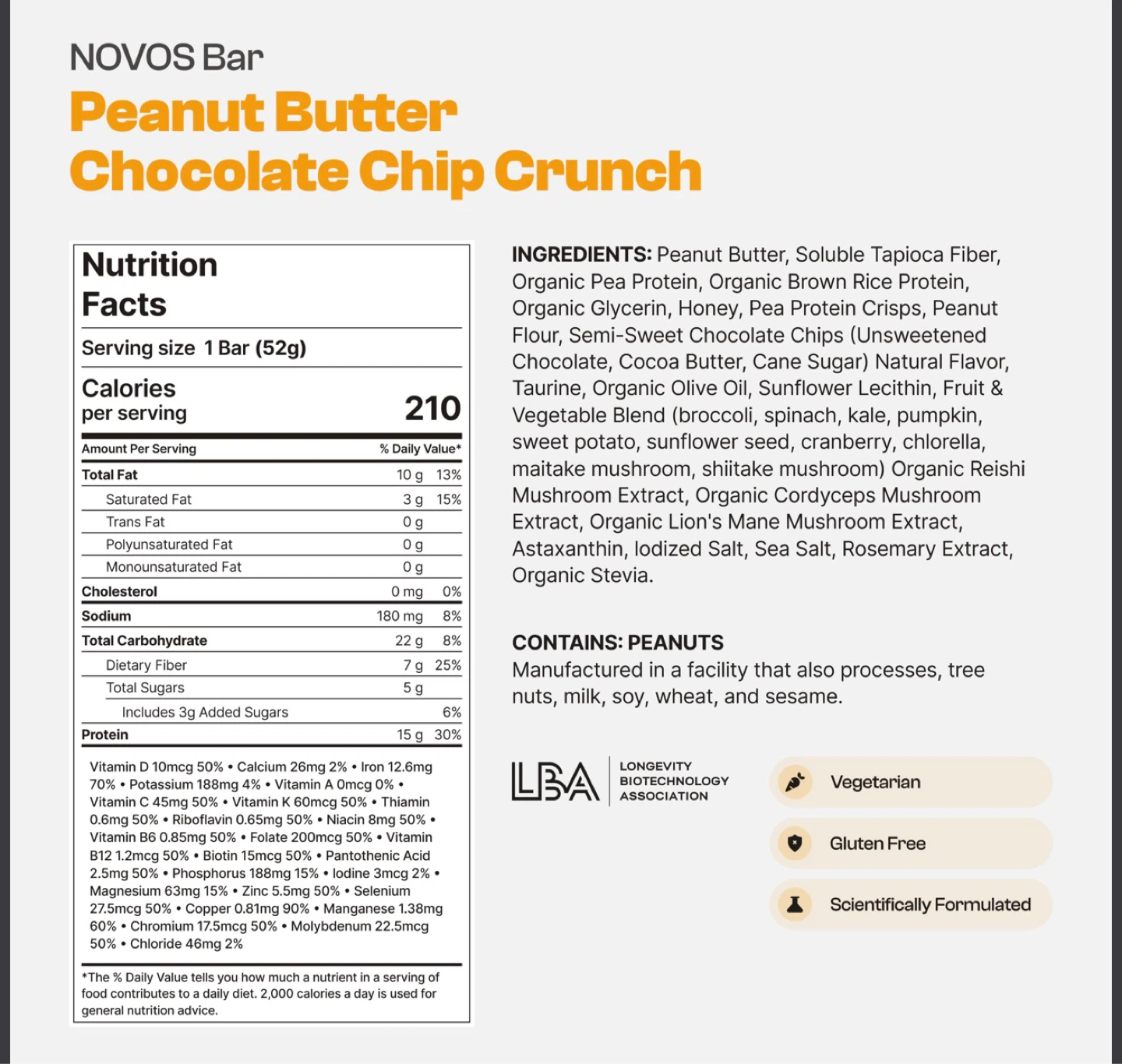 Novos Longevity - Peanut Butter Chocolate Chip Crunch - photo 5