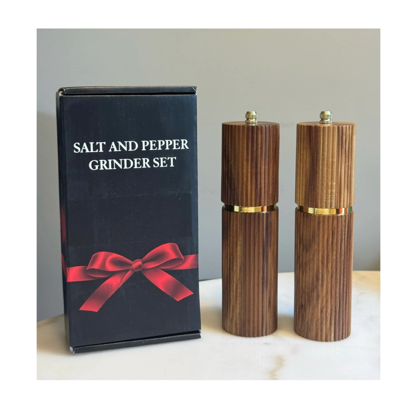 Brand new 2 Pack Acacia Wooden Salt and Pepper Grinder Set - photo 2