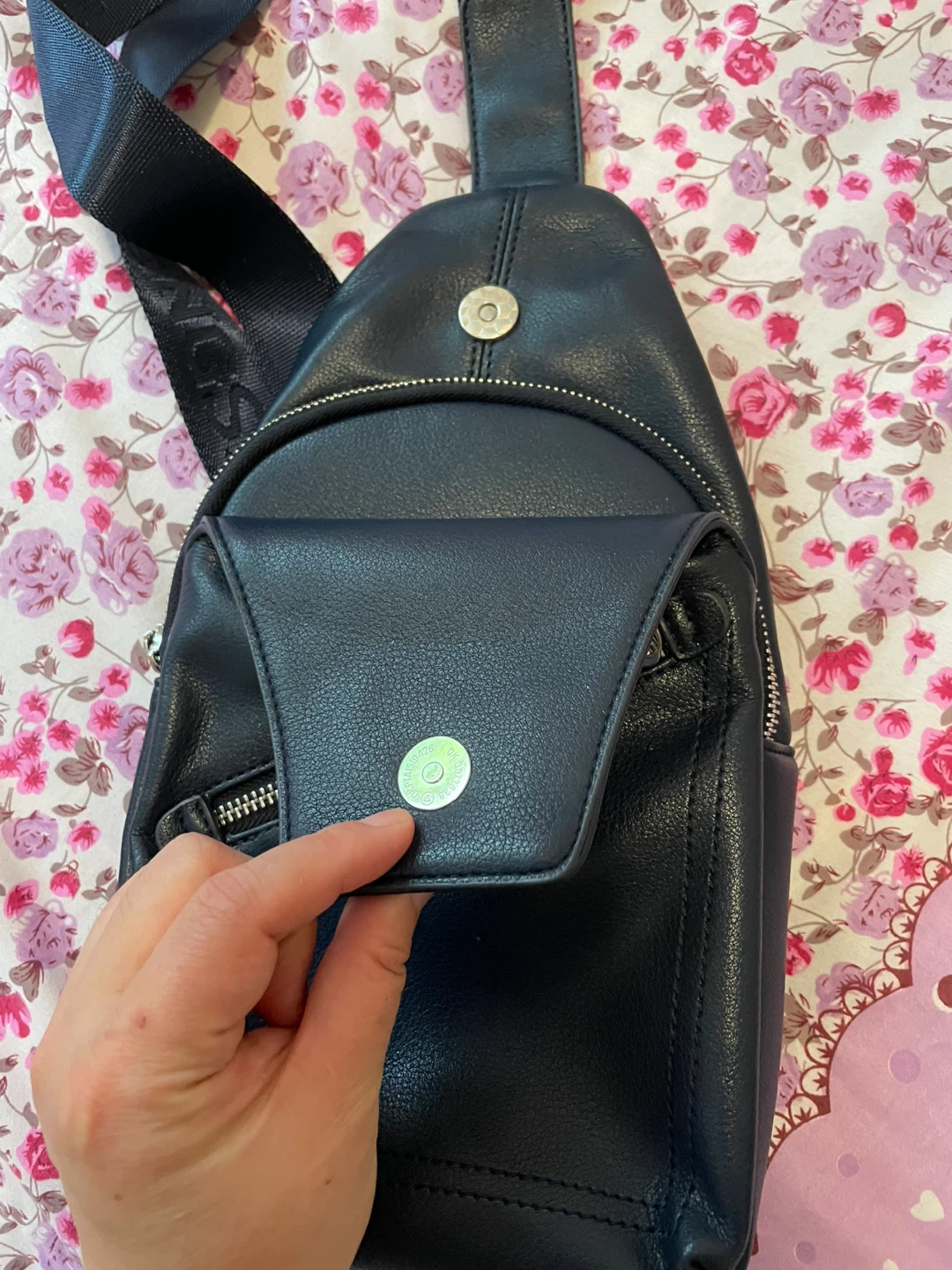 NEW Black Leather Sling Bag - photo 2
