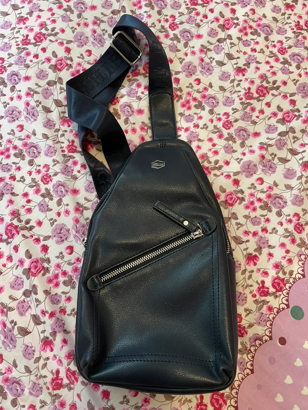 NEW Black Leather Sling Bag