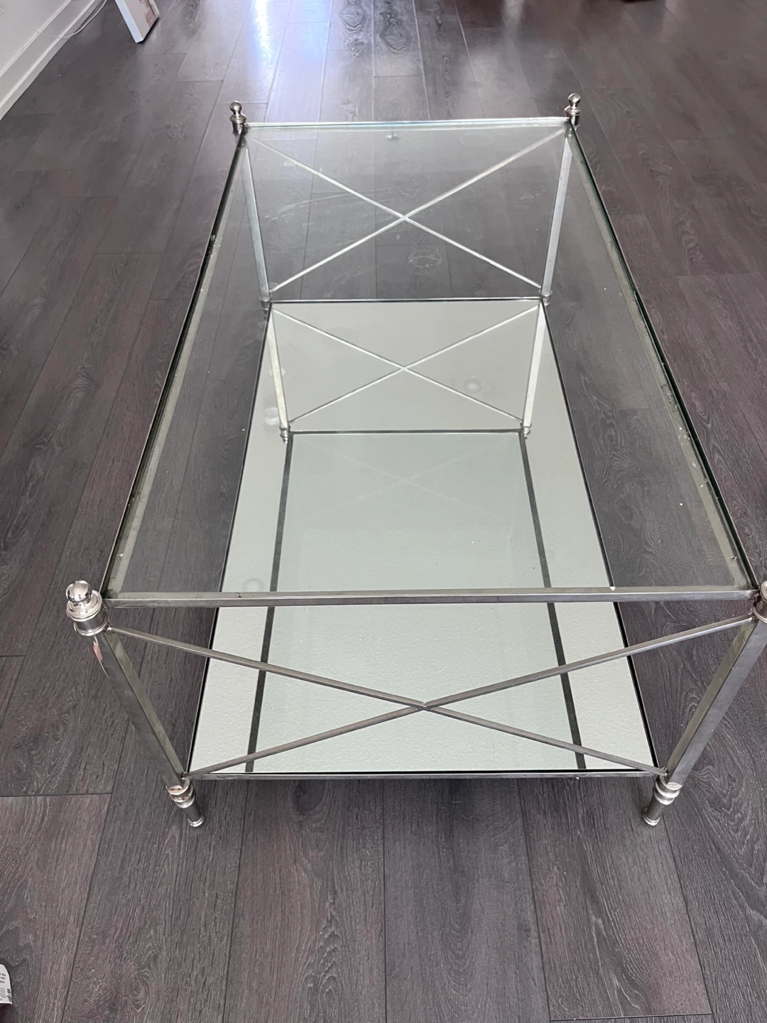 Glass and Metal Coffee Table