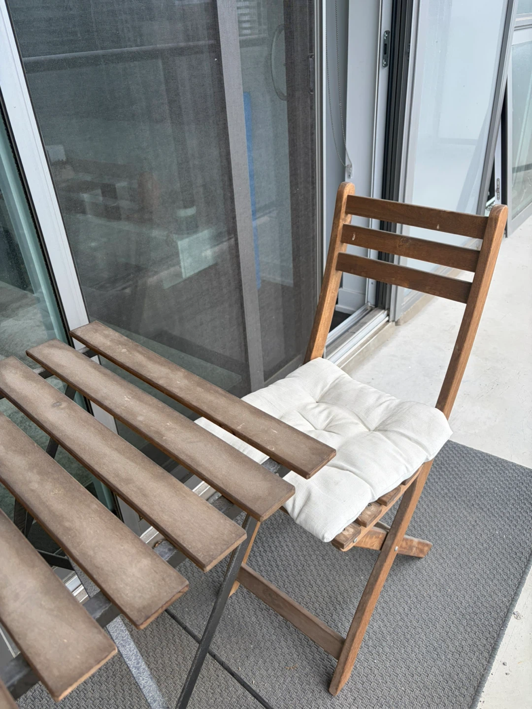 Patio Furniture - Wooden Folding Balcony Table and Chairs Set