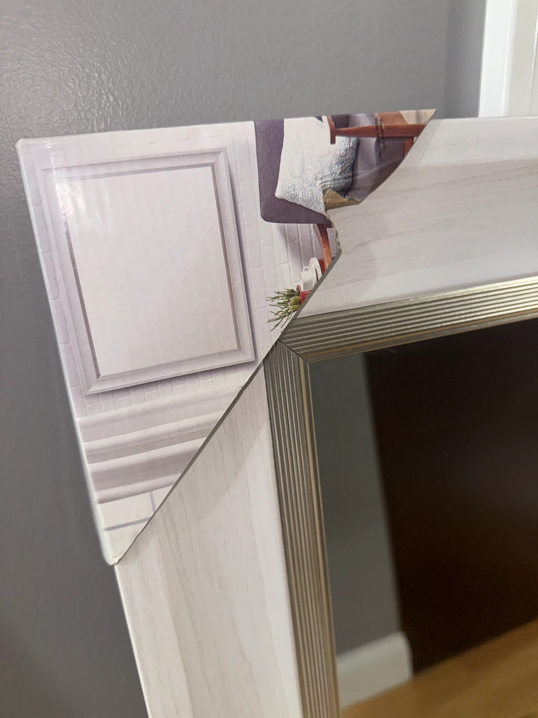 White Framed Wall Mirror - photo 2