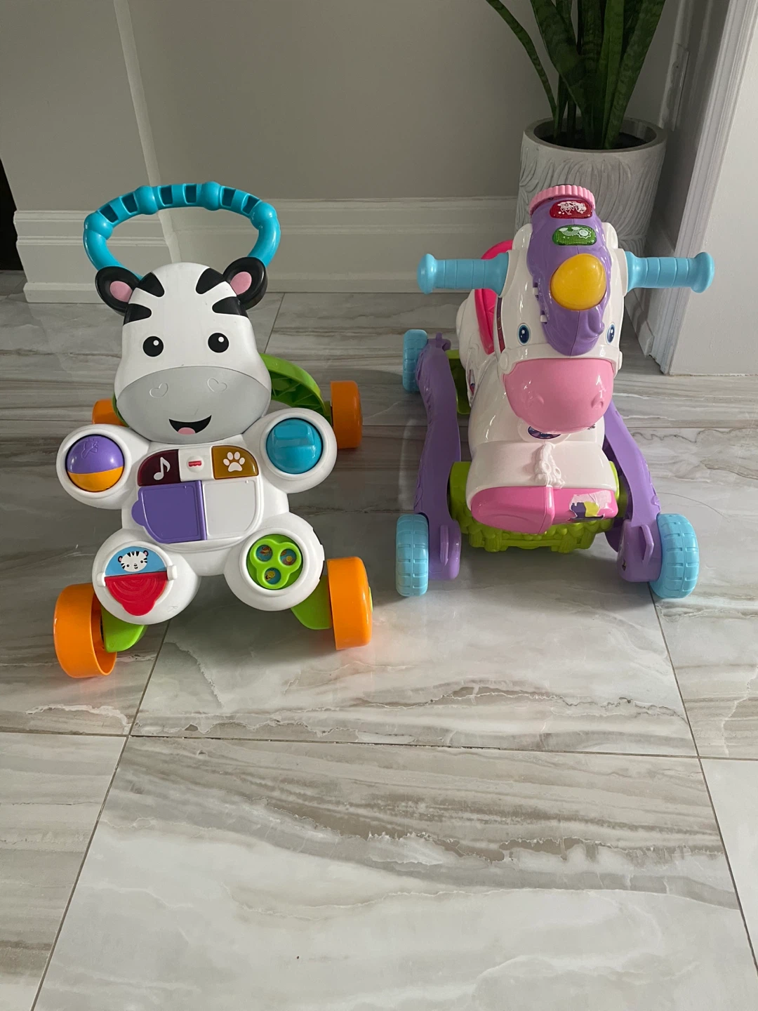 Fisher-Price Zebra and Unicorn Walker/Rider Set