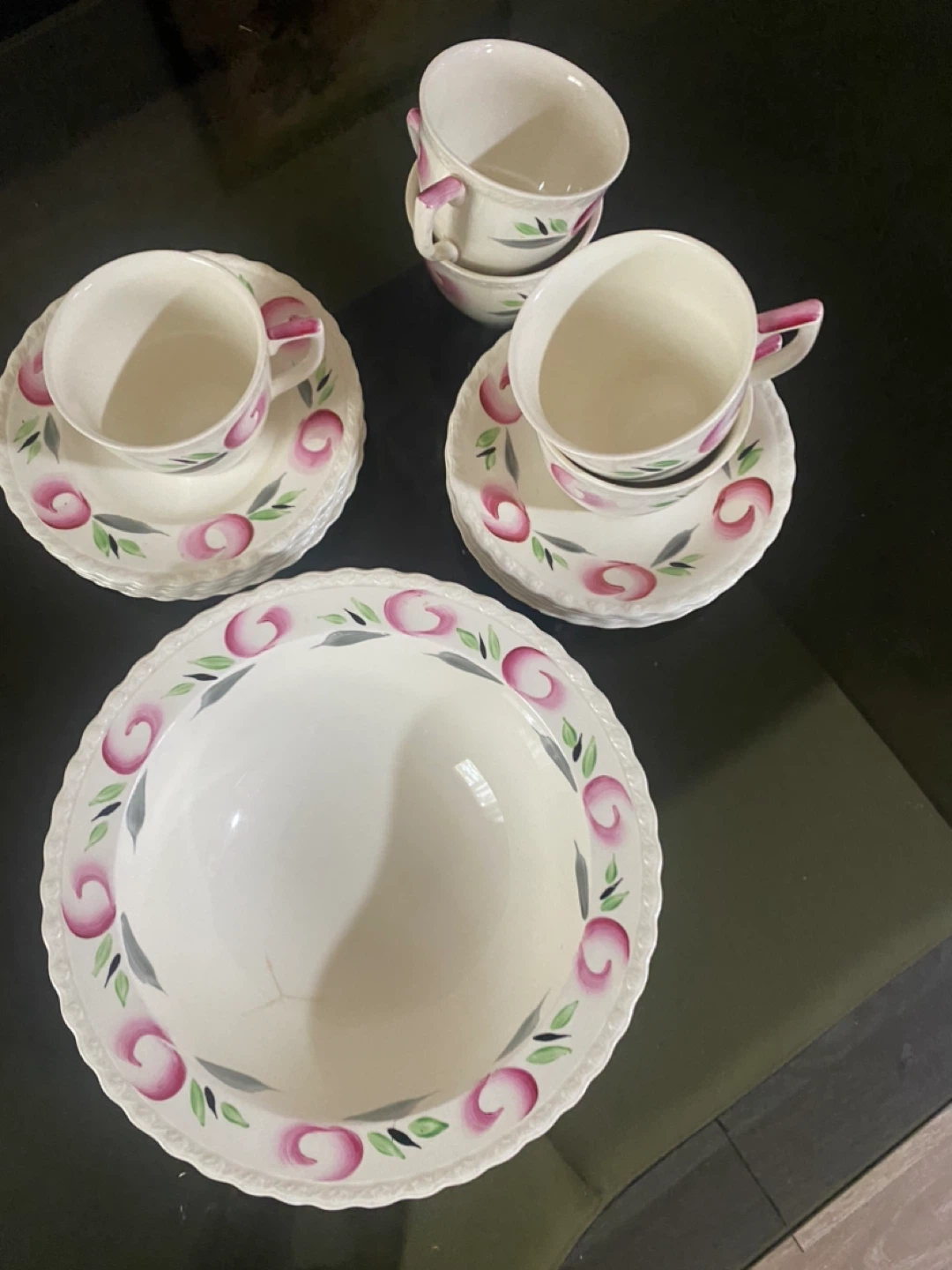 Vintage Tea Cup and Saucer Set with Serving Bowl - photo 4