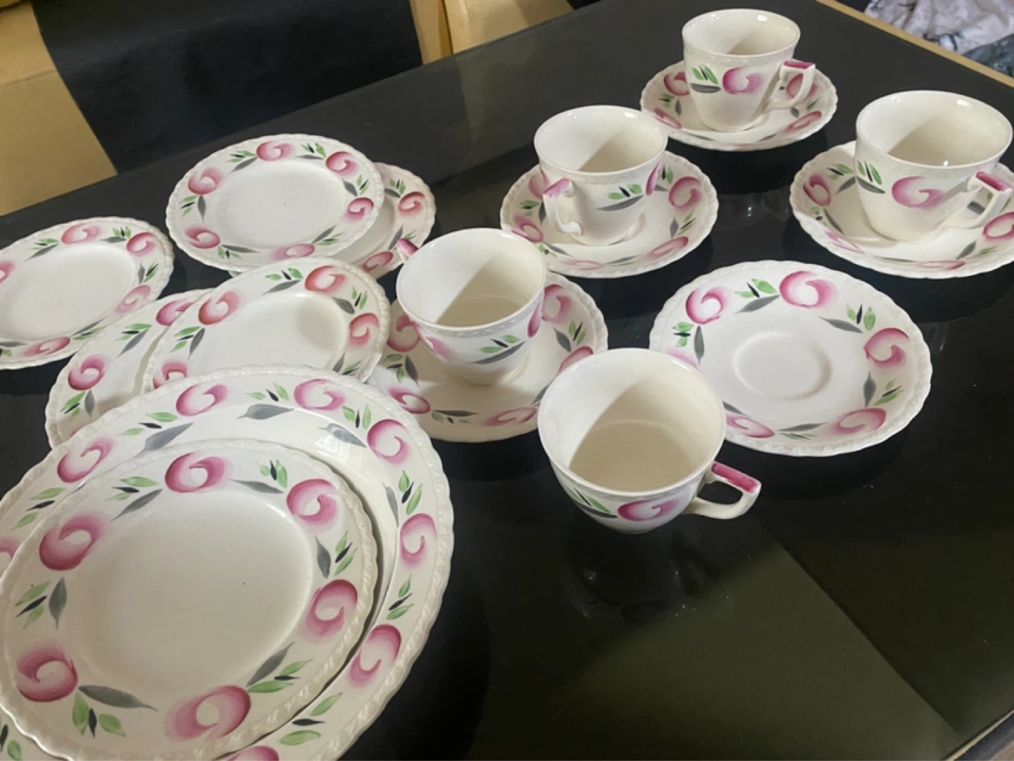 Vintage Tea Cup and Saucer Set with Serving Bowl - photo 2
