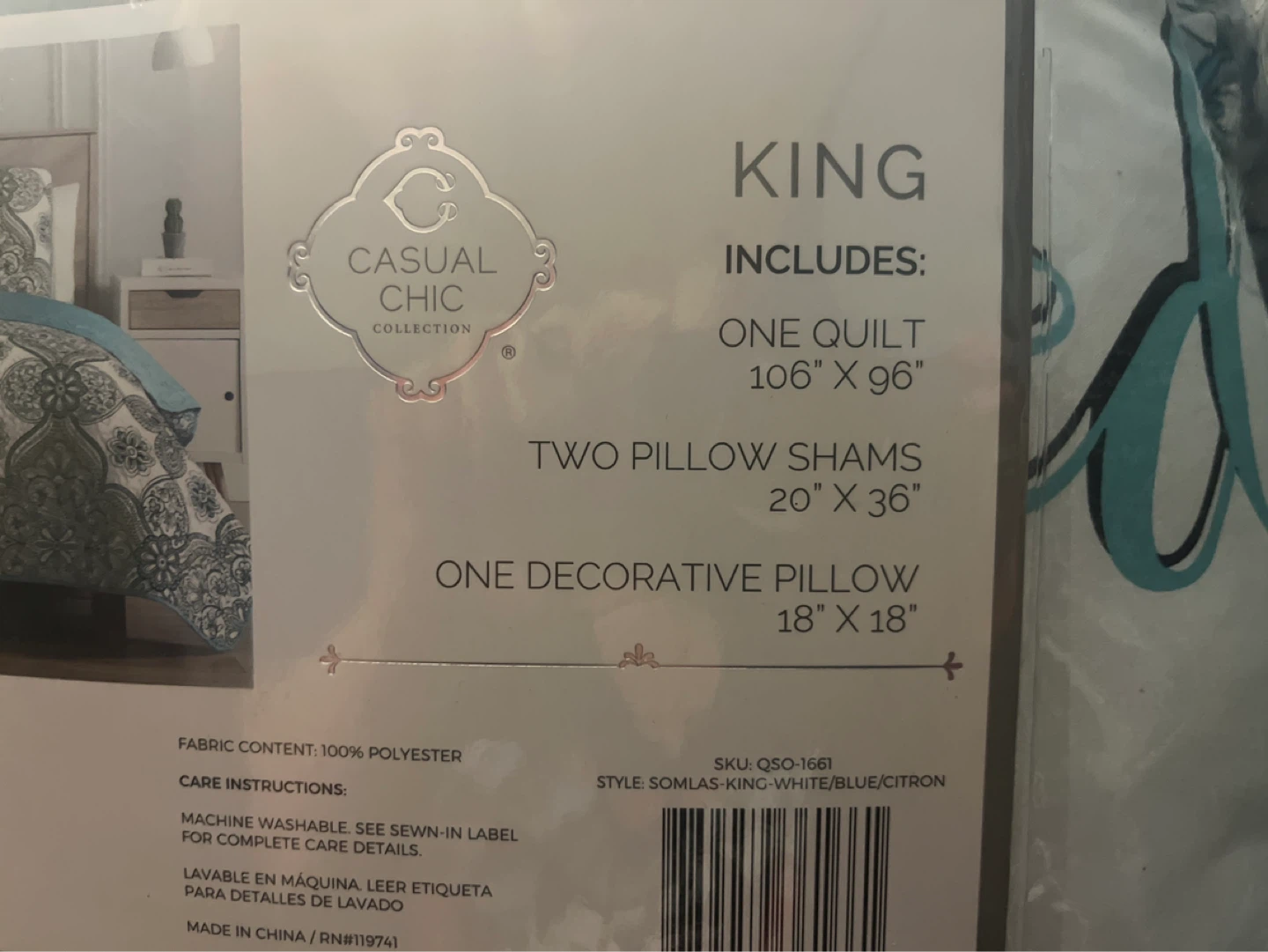 Casual Chic Collection King 4 Piece Quilt Set - photo 3