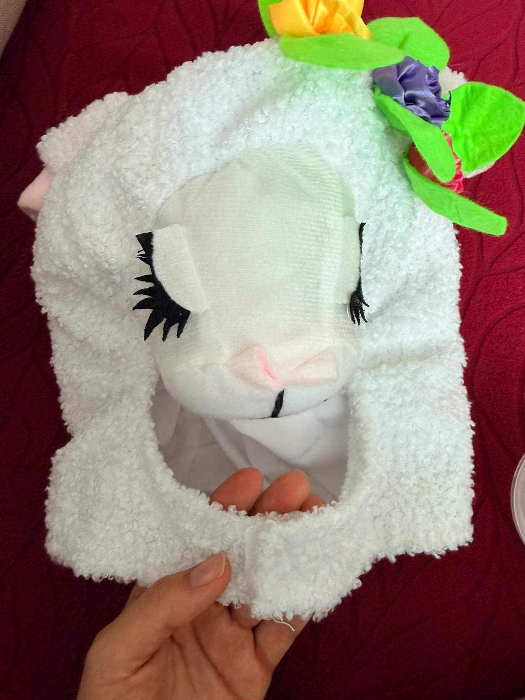 White Lamb Costume Hat