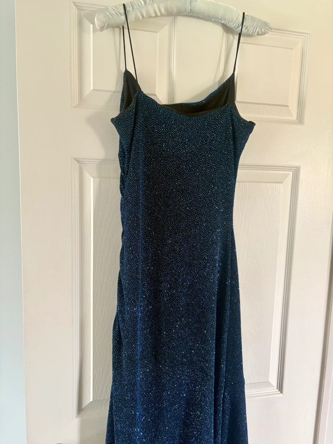 Sparkly Navy Blue Ruched Dress - Size M - photo 2