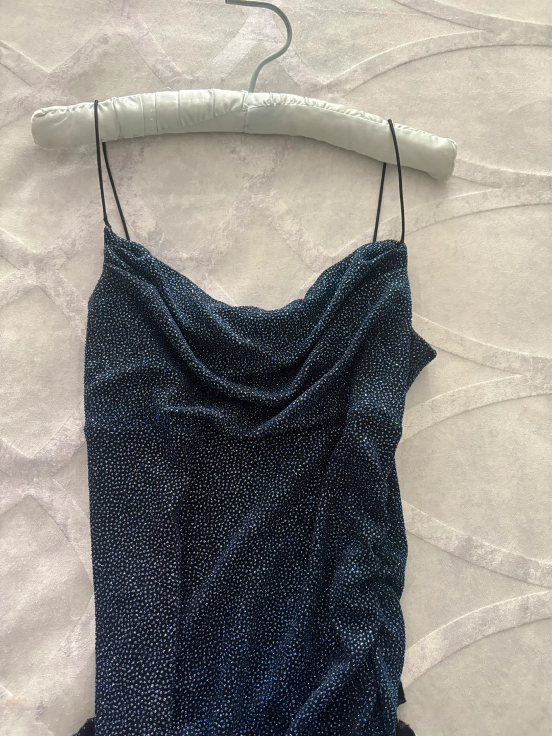 Sparkly Navy Blue Ruched Dress - Size M - photo 4