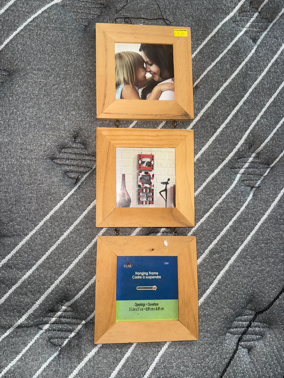 Plaid Hanging Photo Frame - 3 Opening - photo 4