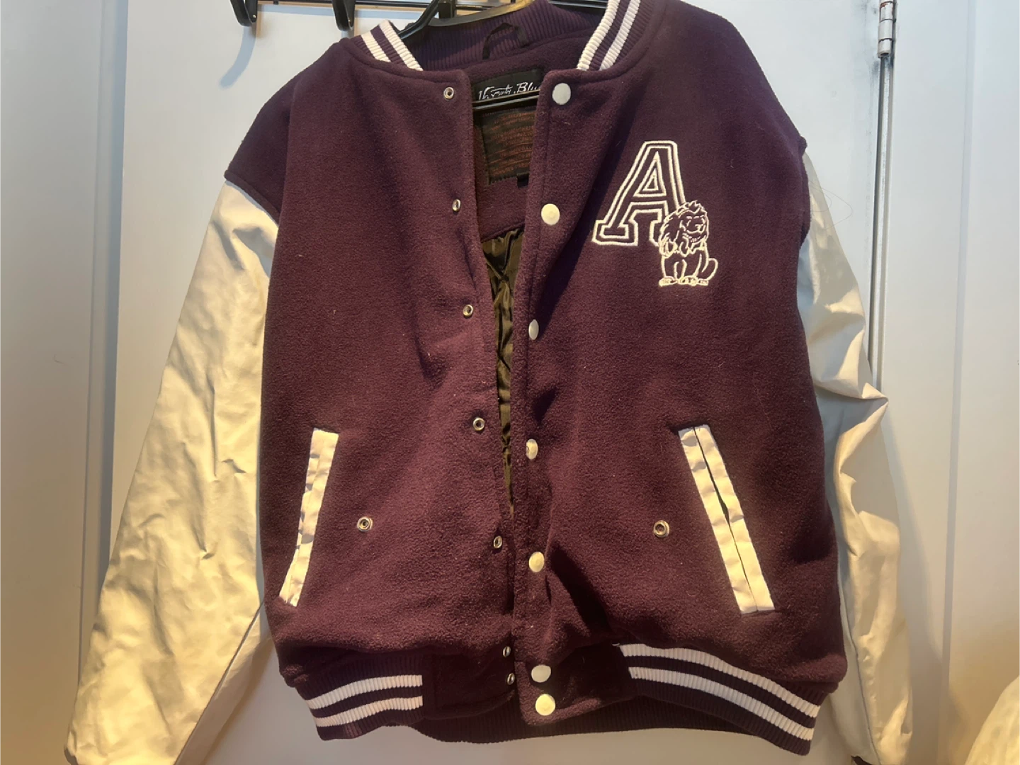 Purple Varsity Jacket with 'A' Logo