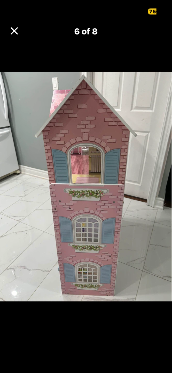 Wooden Dollhouse with Furniture - photo 2
