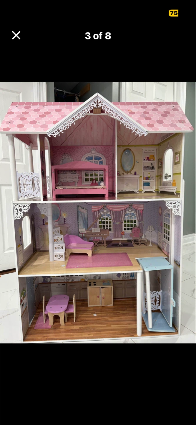 Wooden Dollhouse with Furniture - photo 5