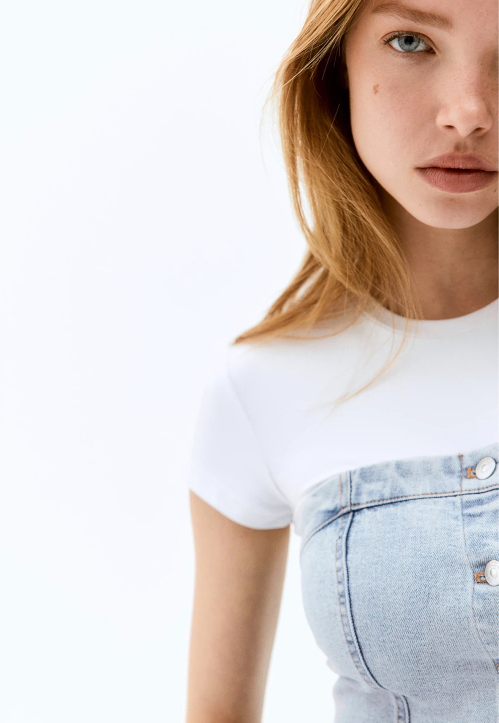 Denim Bustier Top - Size S - photo 2