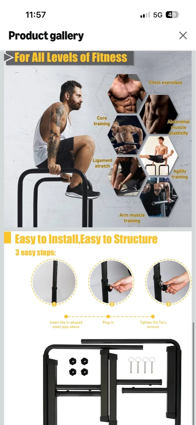 POWER GUIDANCE Adjustable Dip Bars - photo 5