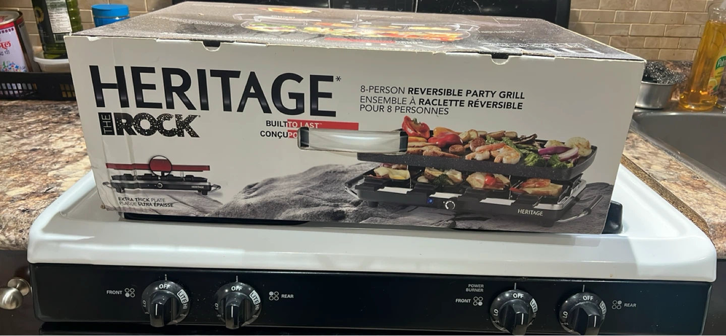 Heritage The Rock 8-Person Reversible Party Grill