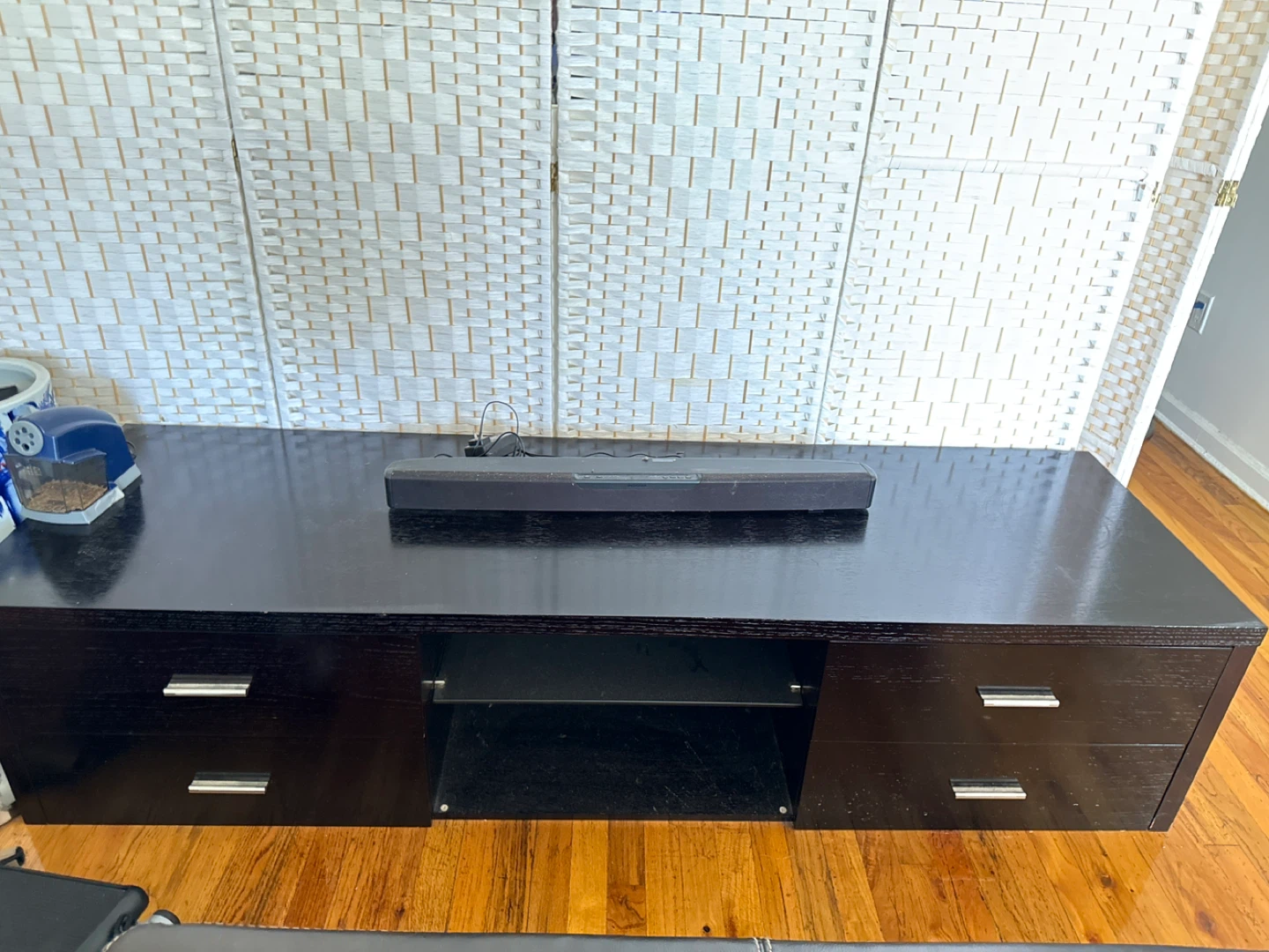 Black Media Console with Drawers