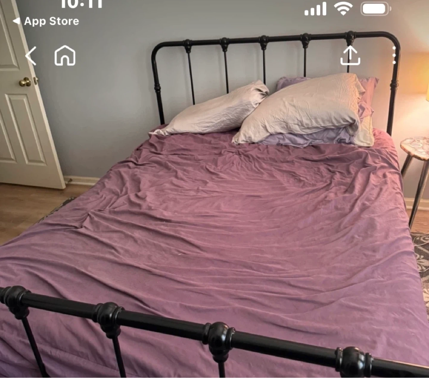 Black Metal Bed Frame Queen - photo 2
