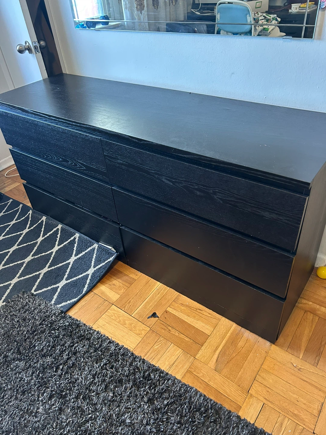 IKEA Black 6-Drawer Dresser - photo 5