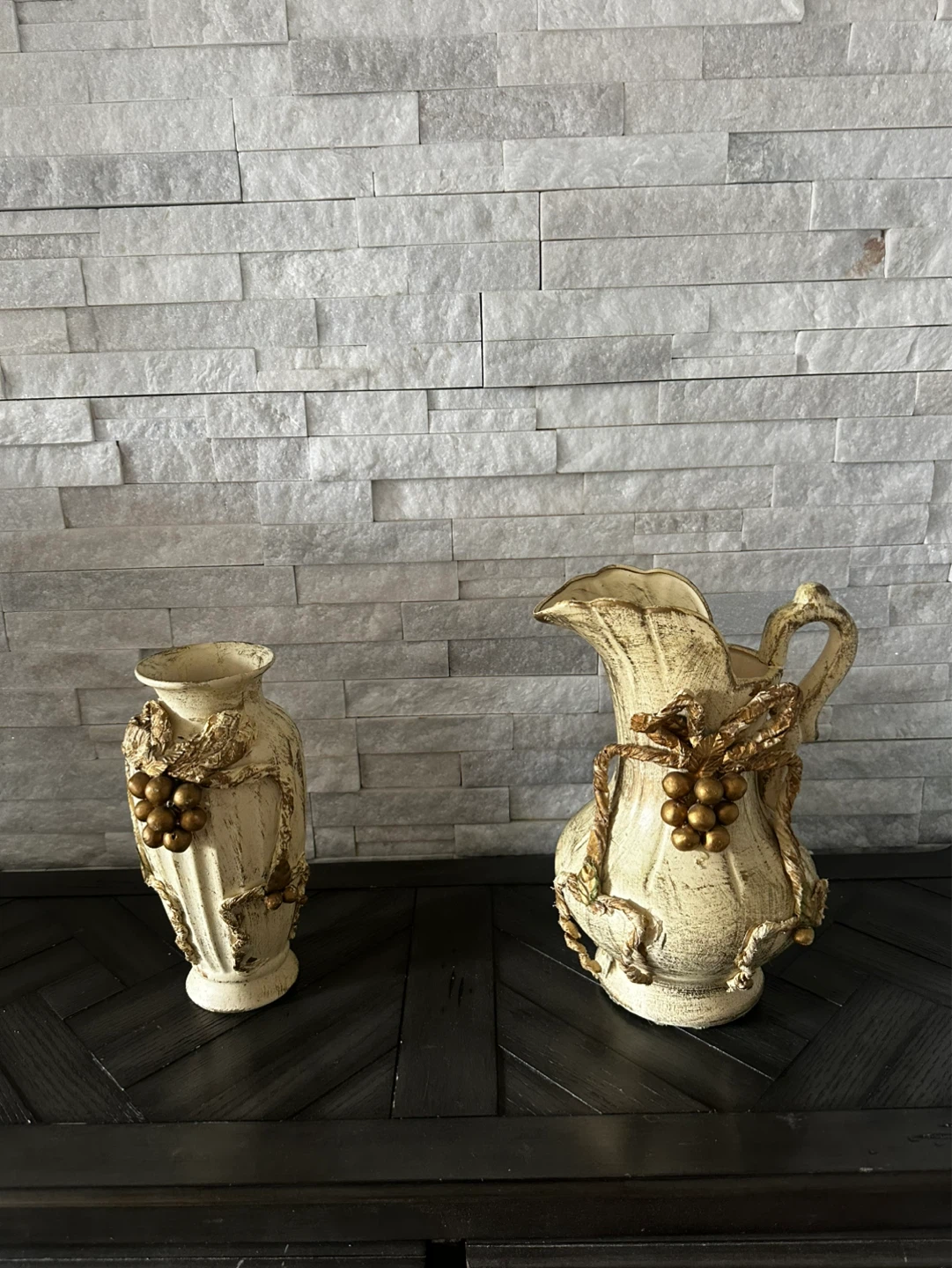 Decorative Vases Set with Grape Accent