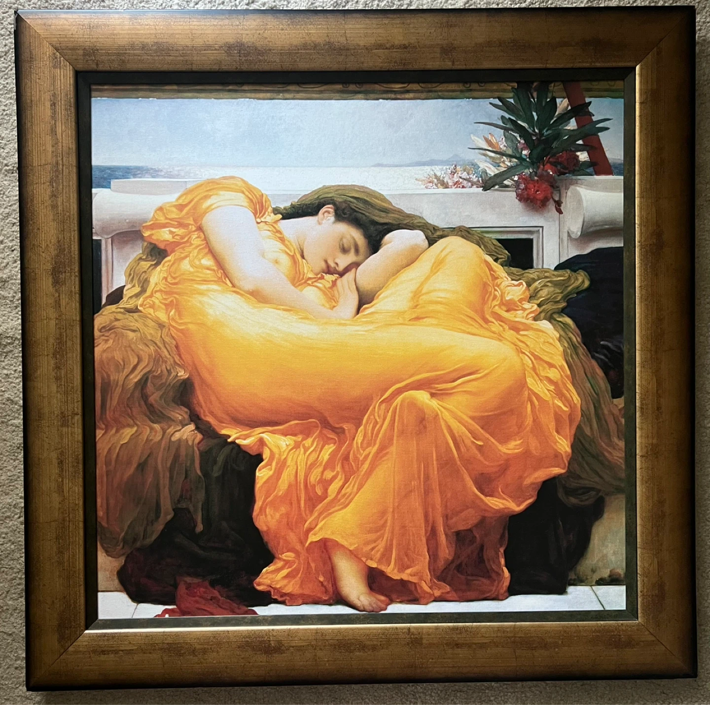 Large Romantic Canvas Artwork 39” x 39” | Framed