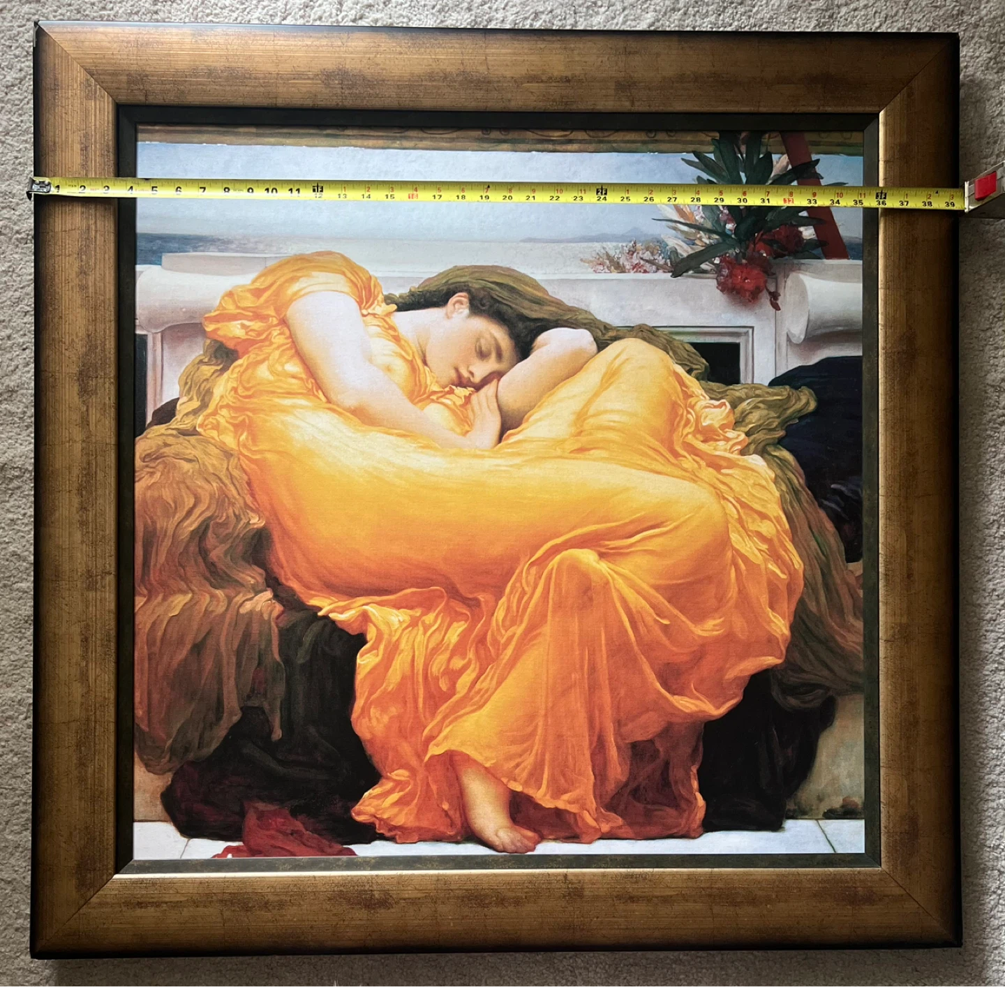 Large Romantic Canvas Artwork 39” x 39” | Framed - photo 4