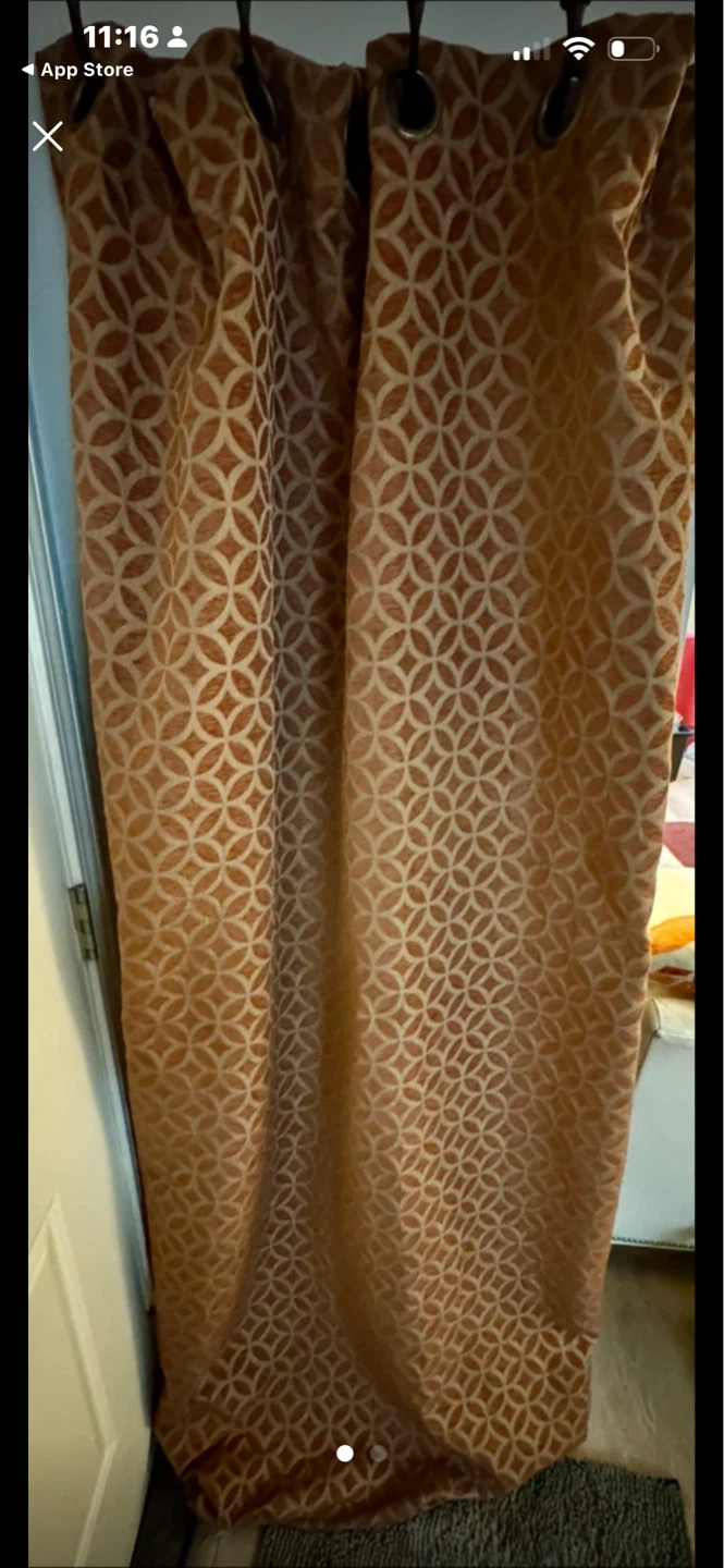 Burnt orange lined Curtains