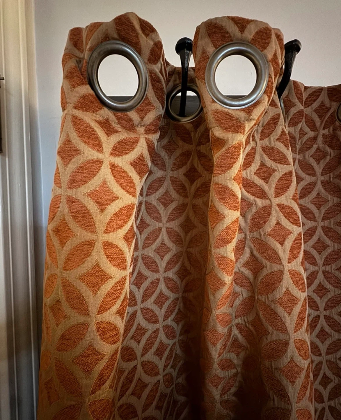 Burnt orange lined Curtains - photo 2