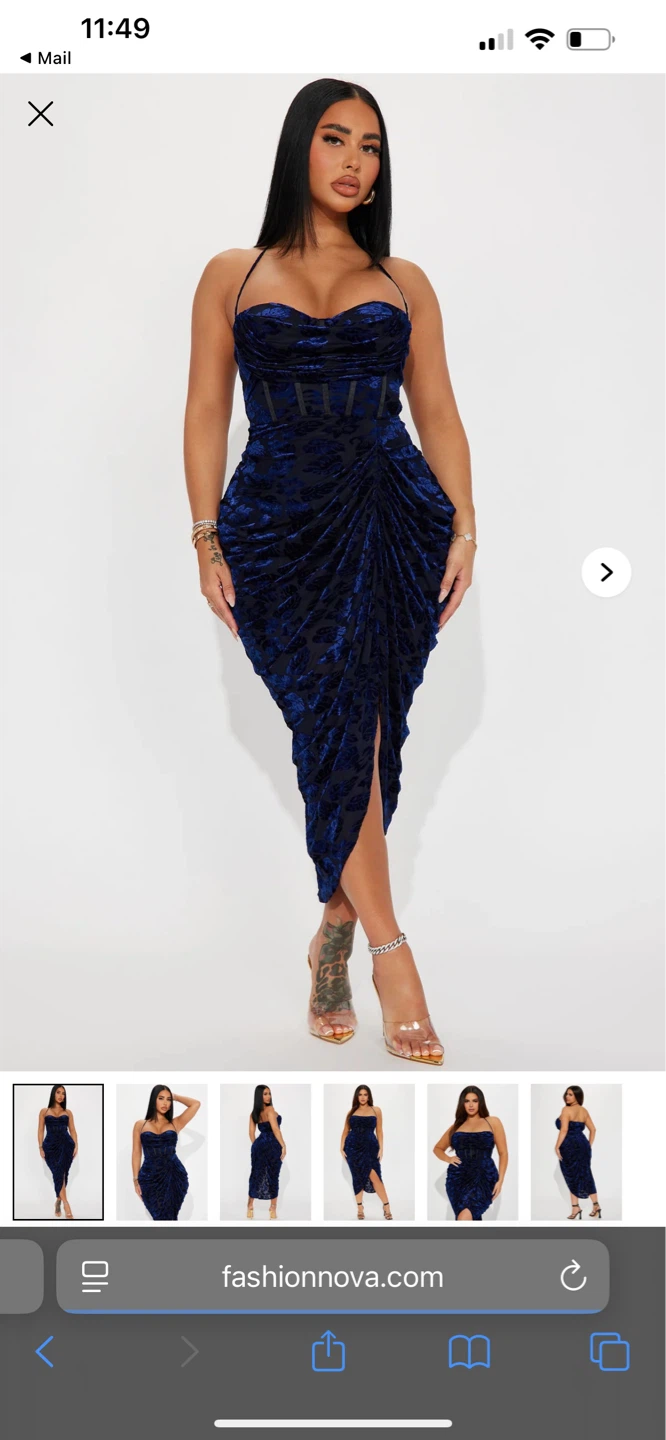 Velvet midi dress - photo 3