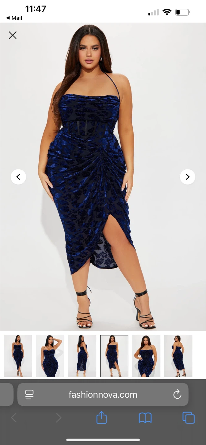 Velvet midi dress