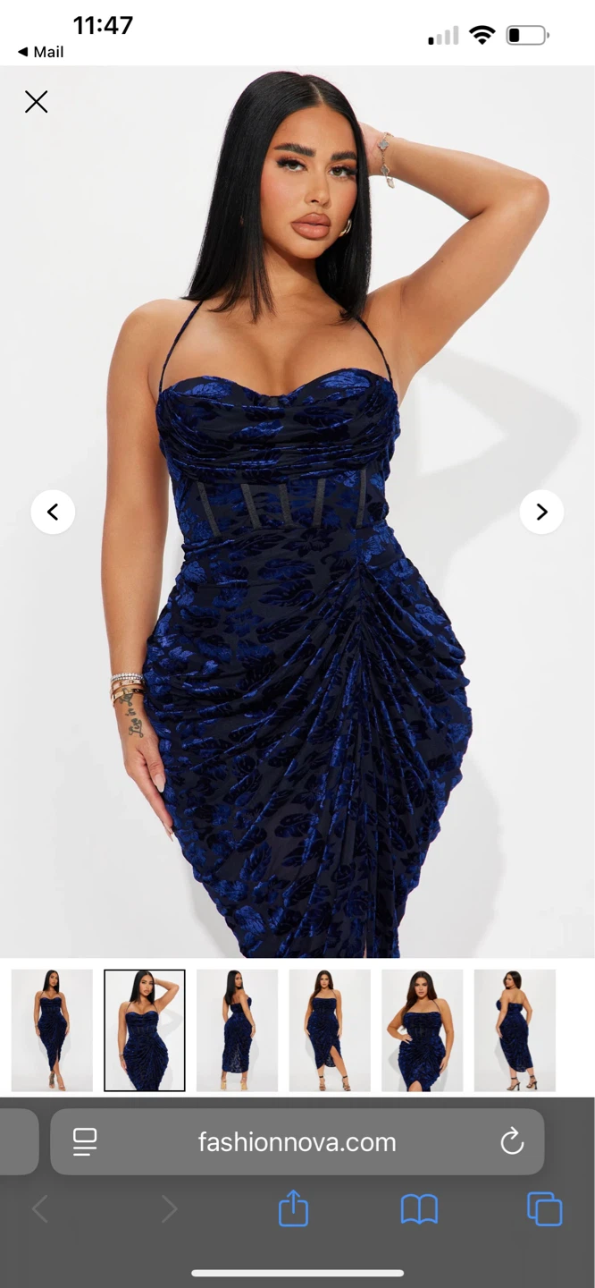 Velvet midi dress - photo 2