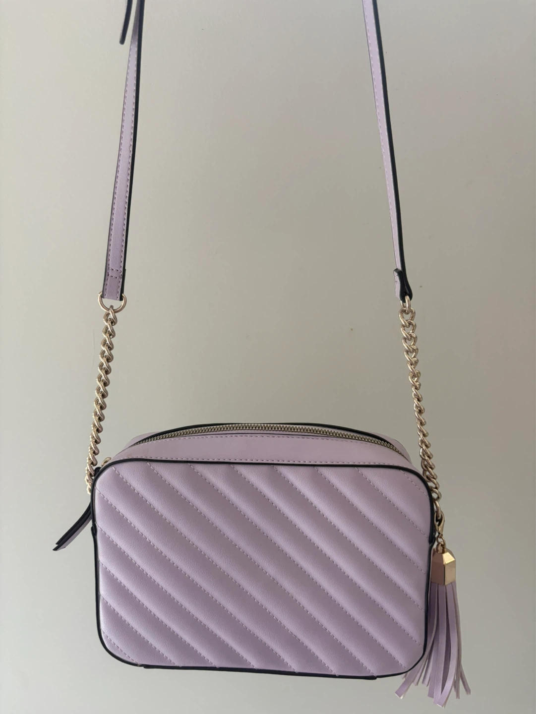 Purple Quilted Camera Bag with Tassel - New✨