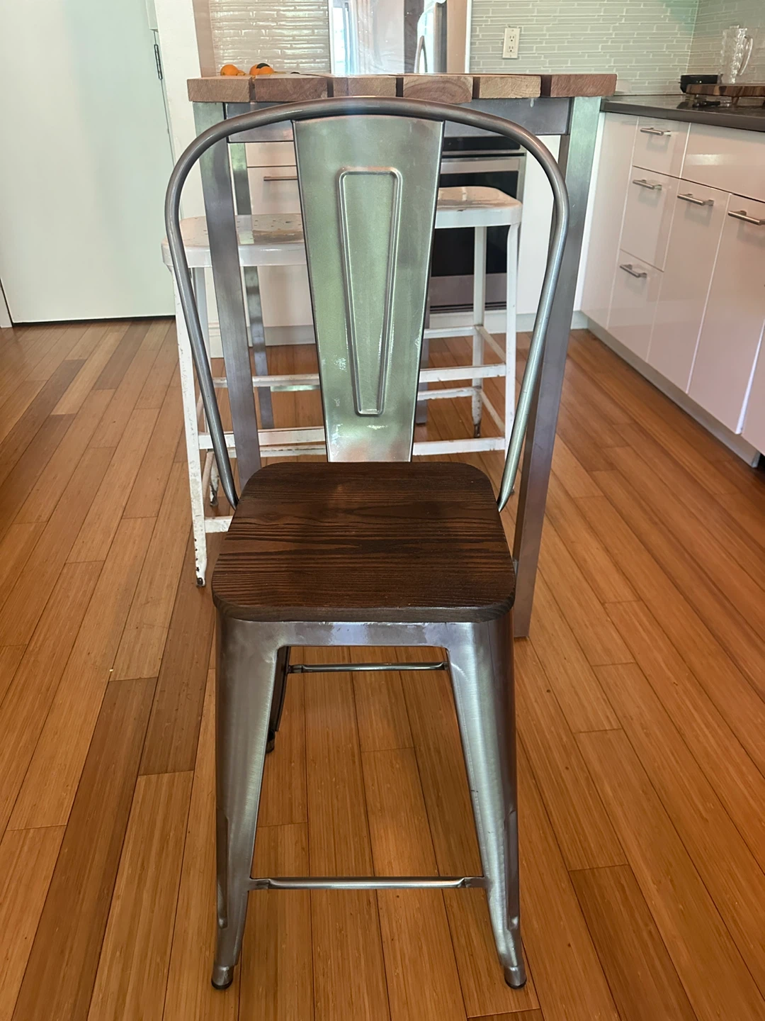1 NEW TOLIX COUNTER HEIGHT KITCHEN ISLAND BAR STOOL WOOD STEEL - photo 3