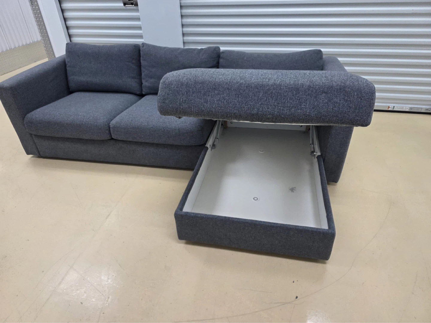 Grey Sectional Sofa with Storage - photo 3