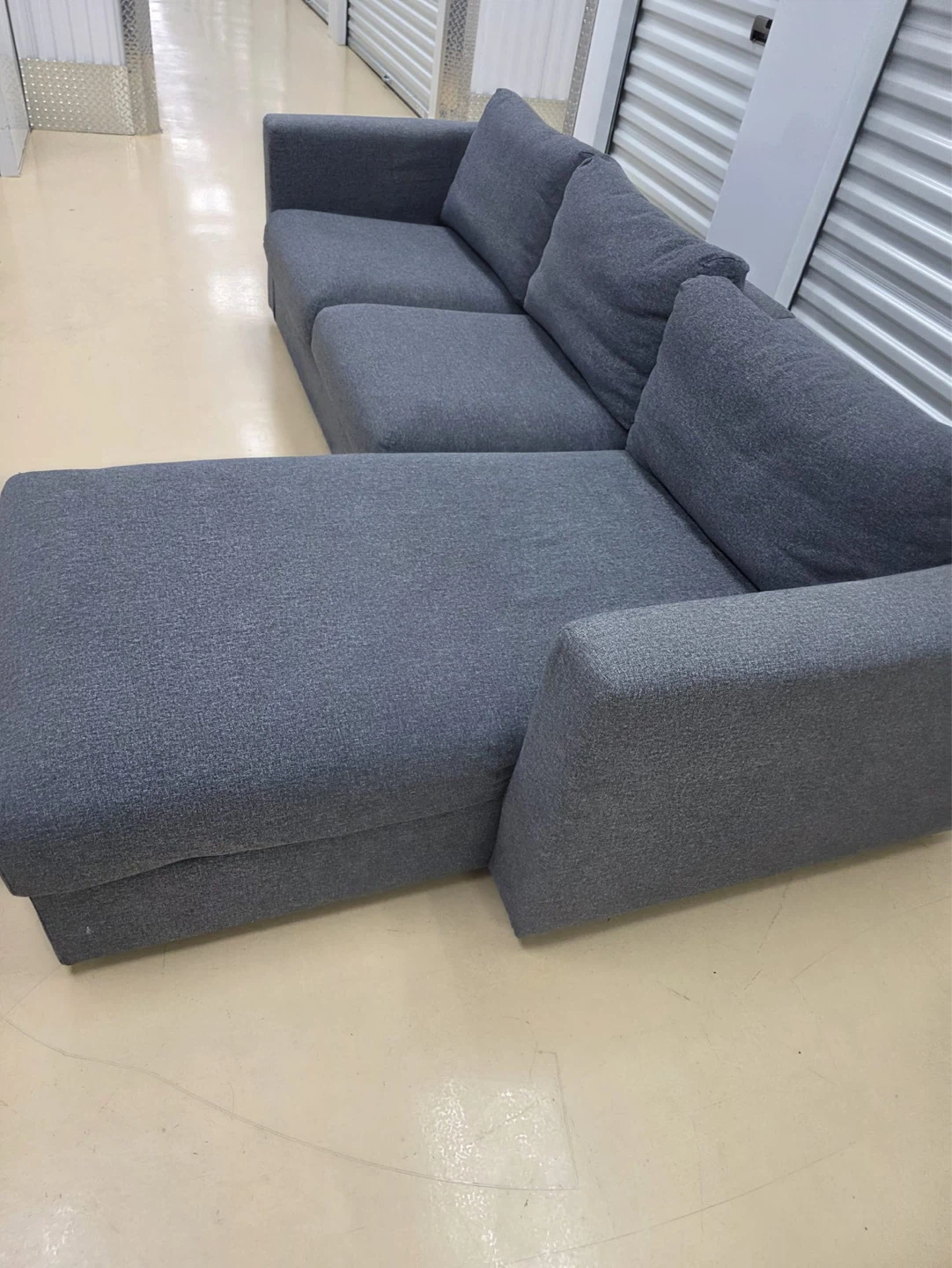 Grey Sectional Sofa with Storage