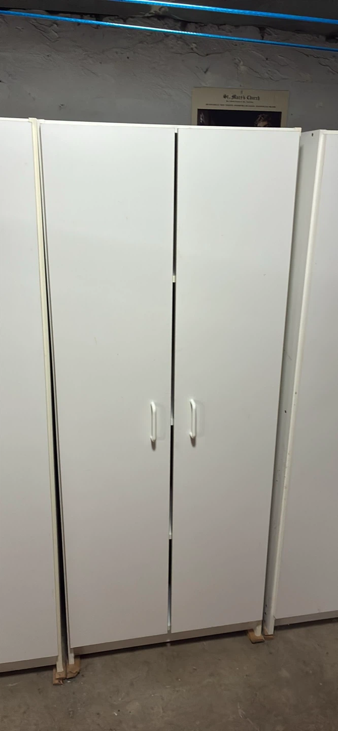 White storage with 2 doors