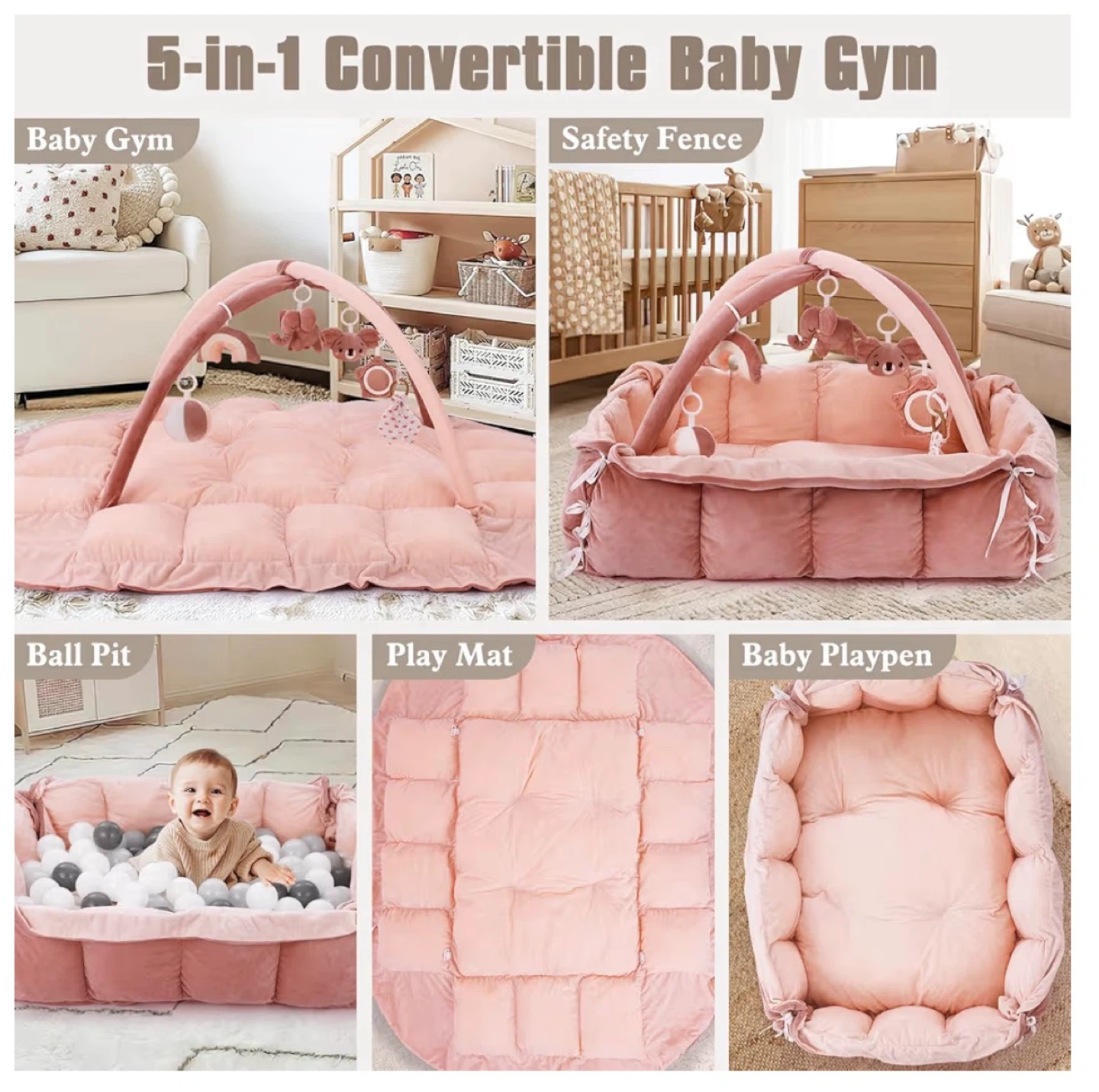 5-in-1 Convertible Baby Gym & Playpen G5P - photo 2